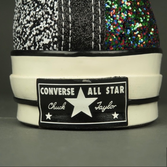 Converse x JW Anderson Chuck Taylor All Star High Tops Black Multicolor Glitter - Picture 11 of 14